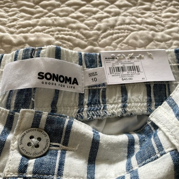 NWT wide Leg stripped crop pants - Picture 5 of 8